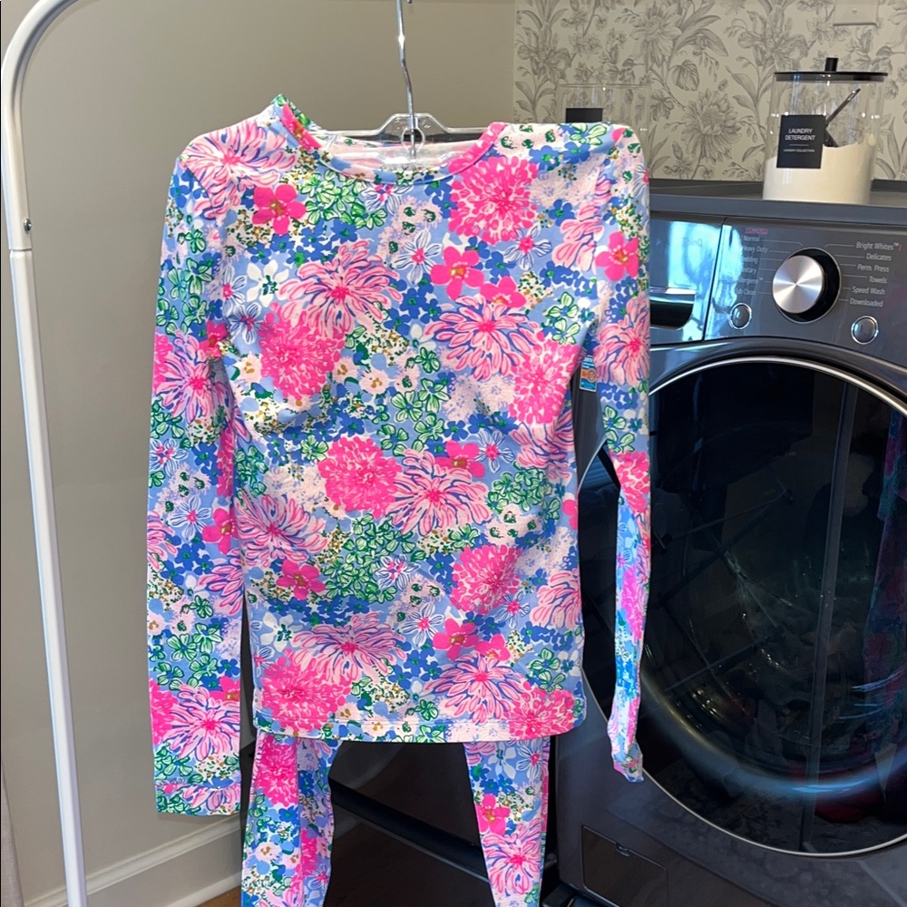 Lilly Pulitzer Pink, Blue & Green Floral size 14 Sammy Pajama set; never worn;